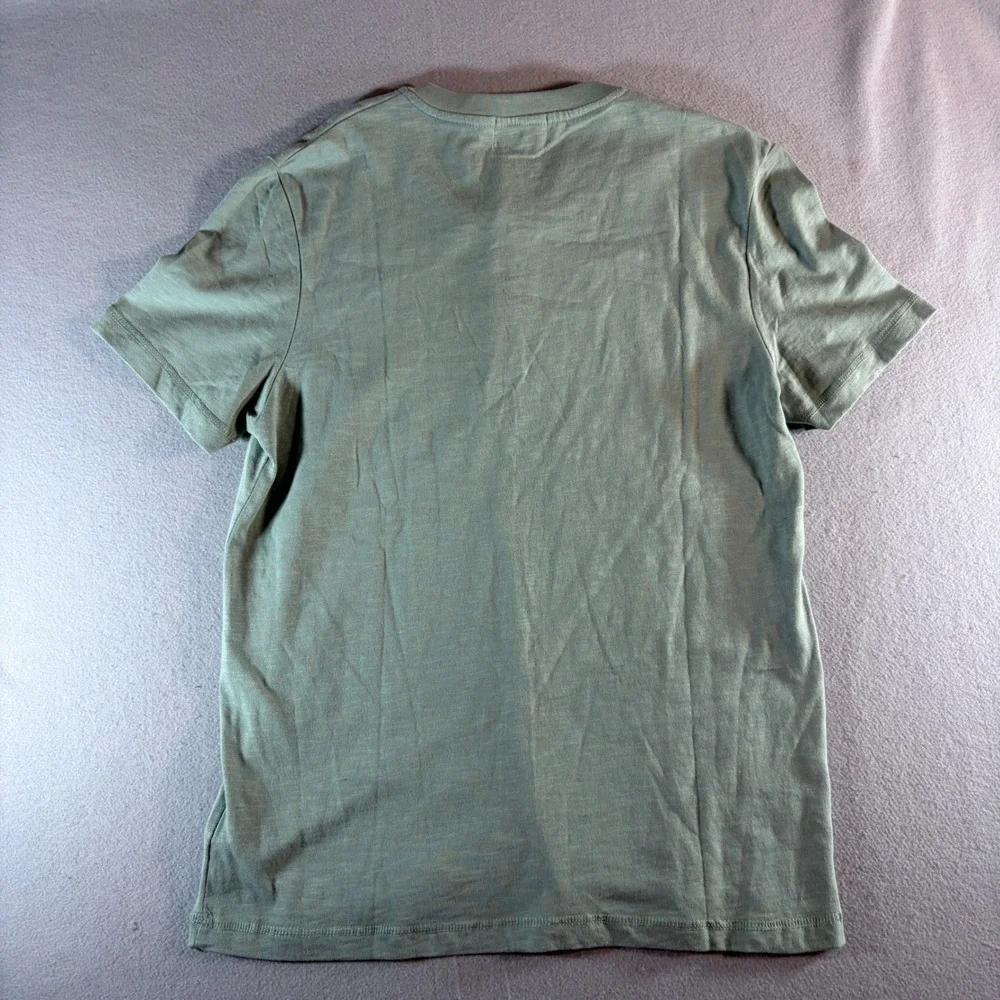 True Religion Mens SS Henley Shirt Desert Pine Green Large 105046 NWT